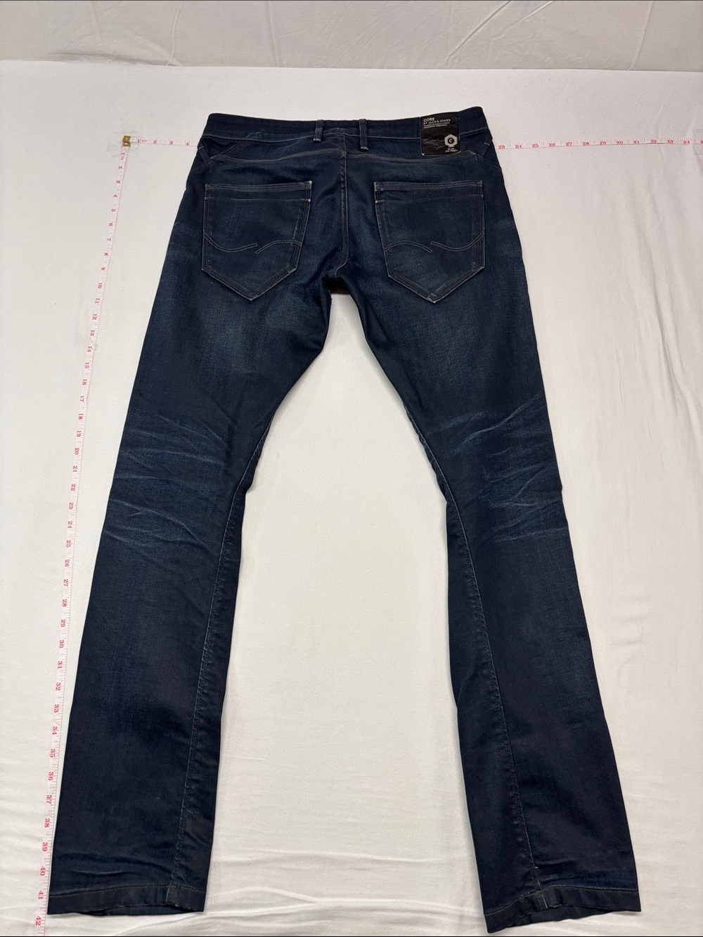 CORE by Jack & Jones Men's Regular Fit Straight Dark Blue Jeans w/Zip Pocket 316 - Picture 6 of 6